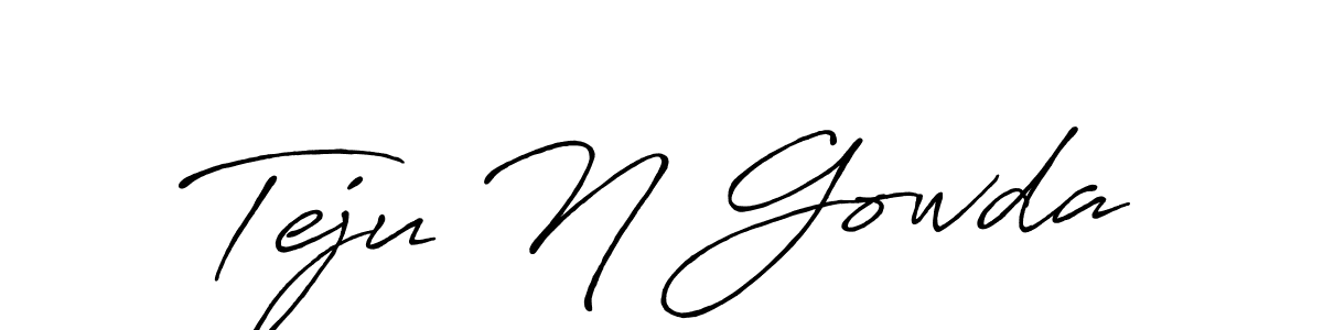 if you are searching for the best signature style for your name Teju N Gowda. so please give up your signature search. here we have designed multiple signature styles  using Antro_Vectra_Bolder. Teju N Gowda signature style 7 images and pictures png