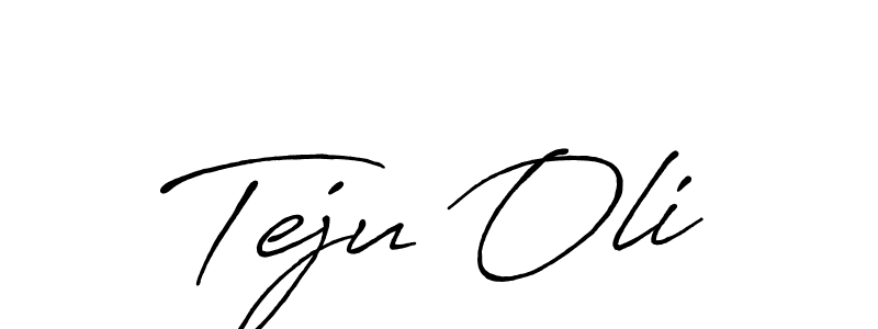 Make a beautiful signature design for name Teju Oli. With this signature (Antro_Vectra_Bolder) style, you can create a handwritten signature for free. Teju Oli signature style 7 images and pictures png