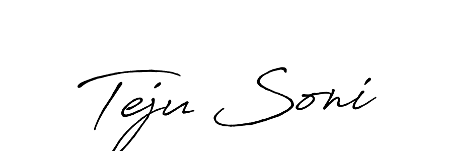 Create a beautiful signature design for name Teju Soni. With this signature (Antro_Vectra_Bolder) fonts, you can make a handwritten signature for free. Teju Soni signature style 7 images and pictures png