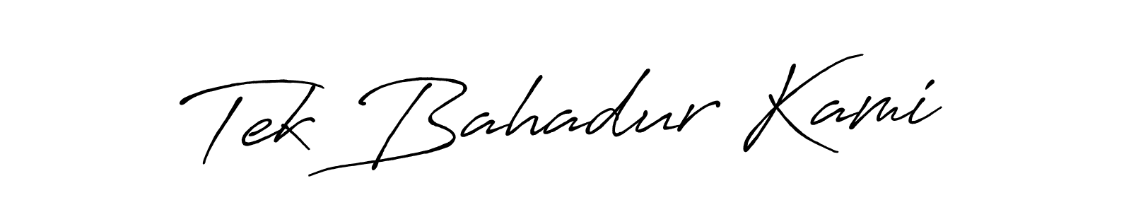 Also we have Tek Bahadur Kami name is the best signature style. Create professional handwritten signature collection using Antro_Vectra_Bolder autograph style. Tek Bahadur Kami signature style 7 images and pictures png
