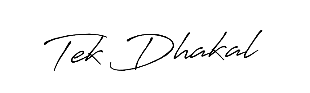 Tek Dhakal stylish signature style. Best Handwritten Sign (Antro_Vectra_Bolder) for my name. Handwritten Signature Collection Ideas for my name Tek Dhakal. Tek Dhakal signature style 7 images and pictures png