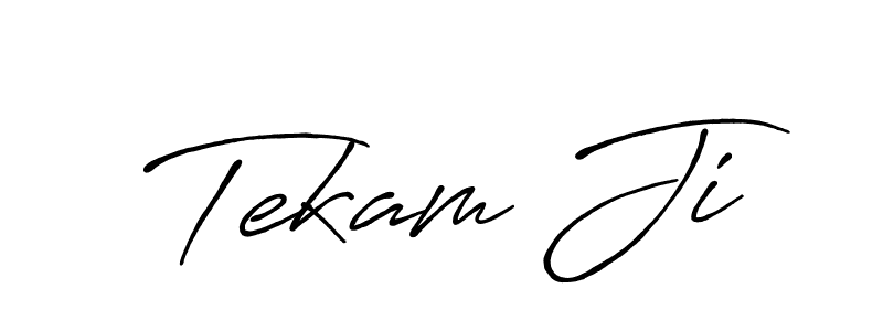 Similarly Antro_Vectra_Bolder is the best handwritten signature design. Signature creator online .You can use it as an online autograph creator for name Tekam Ji. Tekam Ji signature style 7 images and pictures png