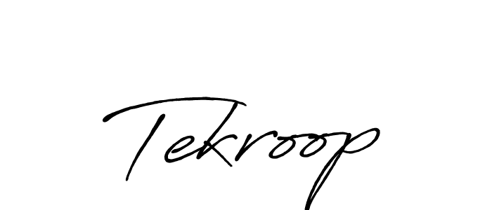 The best way (Antro_Vectra_Bolder) to make a short signature is to pick only two or three words in your name. The name Tekroop include a total of six letters. For converting this name. Tekroop signature style 7 images and pictures png