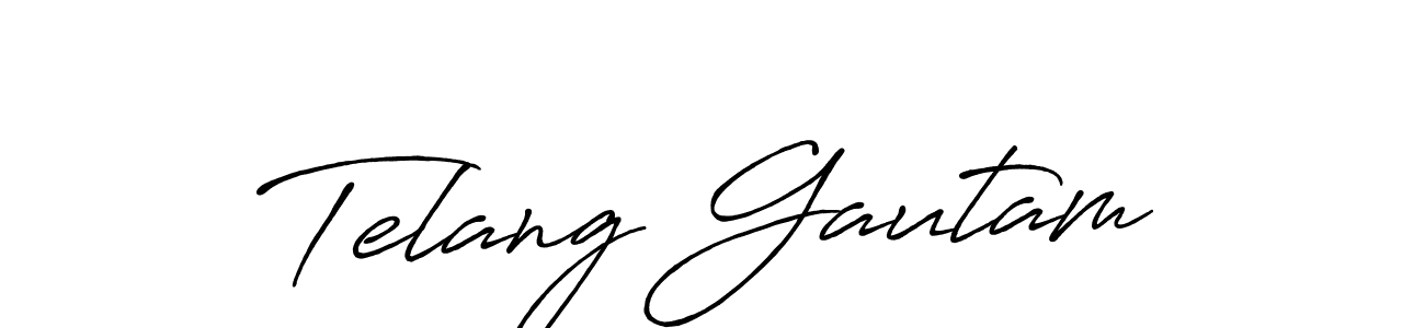 Create a beautiful signature design for name Telang Gautam. With this signature (Antro_Vectra_Bolder) fonts, you can make a handwritten signature for free. Telang Gautam signature style 7 images and pictures png