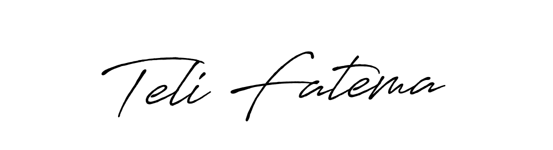 Create a beautiful signature design for name Teli Fatema. With this signature (Antro_Vectra_Bolder) fonts, you can make a handwritten signature for free. Teli Fatema signature style 7 images and pictures png