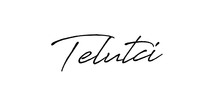 How to make Telutci name signature. Use Antro_Vectra_Bolder style for creating short signs online. This is the latest handwritten sign. Telutci signature style 7 images and pictures png