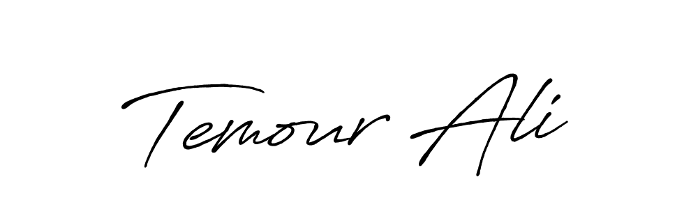 How to make Temour Ali name signature. Use Antro_Vectra_Bolder style for creating short signs online. This is the latest handwritten sign. Temour Ali signature style 7 images and pictures png