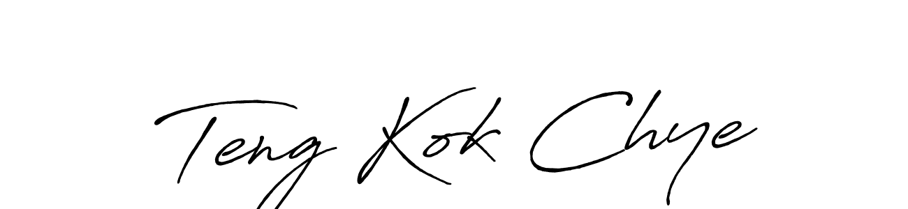 How to make Teng Kok Chye name signature. Use Antro_Vectra_Bolder style for creating short signs online. This is the latest handwritten sign. Teng Kok Chye signature style 7 images and pictures png
