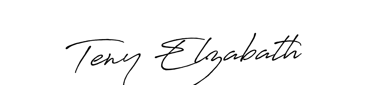 How to make Teny Elzabath name signature. Use Antro_Vectra_Bolder style for creating short signs online. This is the latest handwritten sign. Teny Elzabath signature style 7 images and pictures png