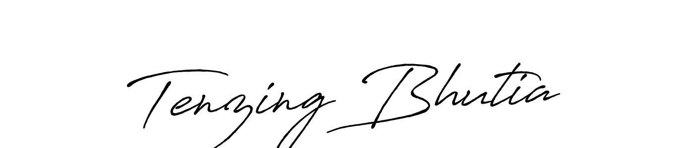 Make a beautiful signature design for name Tenzing Bhutia. With this signature (Antro_Vectra_Bolder) style, you can create a handwritten signature for free. Tenzing Bhutia signature style 7 images and pictures png