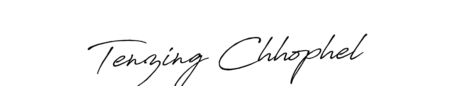 Create a beautiful signature design for name Tenzing Chhophel. With this signature (Antro_Vectra_Bolder) fonts, you can make a handwritten signature for free. Tenzing Chhophel signature style 7 images and pictures png