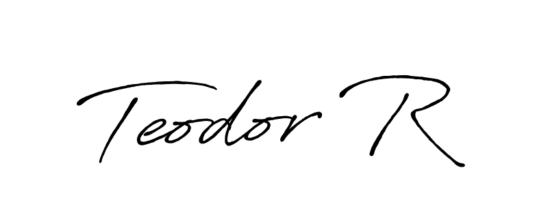 Create a beautiful signature design for name Teodor R. With this signature (Antro_Vectra_Bolder) fonts, you can make a handwritten signature for free. Teodor R signature style 7 images and pictures png