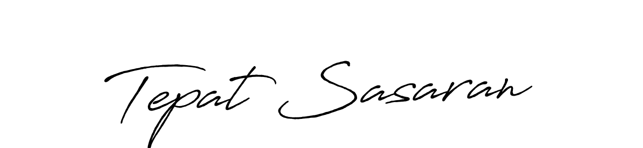 Tepat Sasaran stylish signature style. Best Handwritten Sign (Antro_Vectra_Bolder) for my name. Handwritten Signature Collection Ideas for my name Tepat Sasaran. Tepat Sasaran signature style 7 images and pictures png