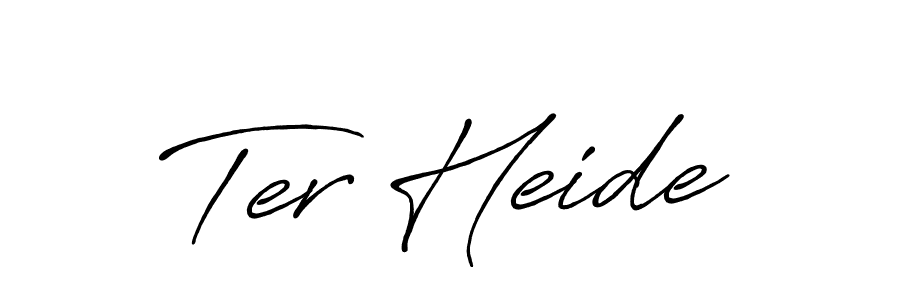 How to make Ter Heide name signature. Use Antro_Vectra_Bolder style for creating short signs online. This is the latest handwritten sign. Ter Heide signature style 7 images and pictures png