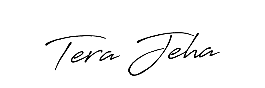 Use a signature maker to create a handwritten signature online. With this signature software, you can design (Antro_Vectra_Bolder) your own signature for name Tera Jeha. Tera Jeha signature style 7 images and pictures png