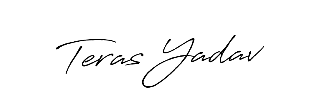 Design your own signature with our free online signature maker. With this signature software, you can create a handwritten (Antro_Vectra_Bolder) signature for name Teras Yadav. Teras Yadav signature style 7 images and pictures png