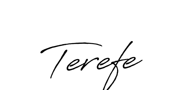 Use a signature maker to create a handwritten signature online. With this signature software, you can design (Antro_Vectra_Bolder) your own signature for name Terefe. Terefe signature style 7 images and pictures png