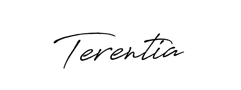 Also we have Terentia name is the best signature style. Create professional handwritten signature collection using Antro_Vectra_Bolder autograph style. Terentia signature style 7 images and pictures png