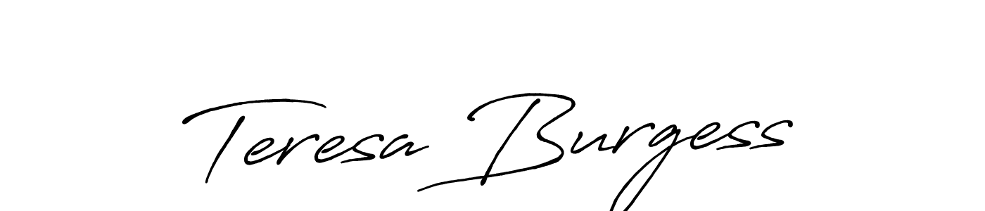 Create a beautiful signature design for name Teresa Burgess. With this signature (Antro_Vectra_Bolder) fonts, you can make a handwritten signature for free. Teresa Burgess signature style 7 images and pictures png