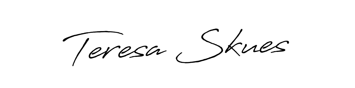 Create a beautiful signature design for name Teresa Skues. With this signature (Antro_Vectra_Bolder) fonts, you can make a handwritten signature for free. Teresa Skues signature style 7 images and pictures png