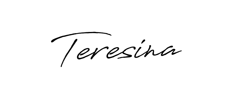 How to make Teresina name signature. Use Antro_Vectra_Bolder style for creating short signs online. This is the latest handwritten sign. Teresina signature style 7 images and pictures png