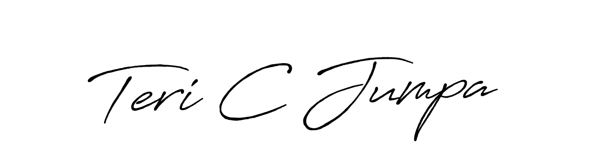 Similarly Antro_Vectra_Bolder is the best handwritten signature design. Signature creator online .You can use it as an online autograph creator for name Teri C Jumpa. Teri C Jumpa signature style 7 images and pictures png