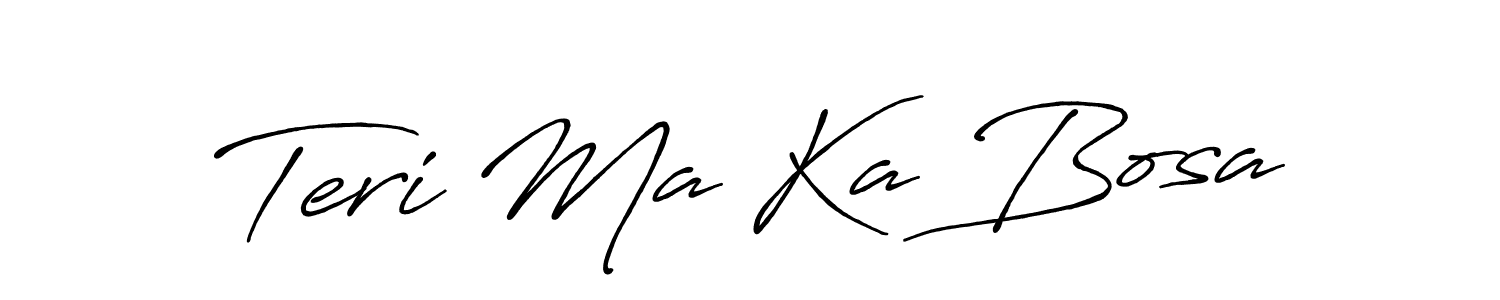 How to make Teri Ma Ka Bosa name signature. Use Antro_Vectra_Bolder style for creating short signs online. This is the latest handwritten sign. Teri Ma Ka Bosa signature style 7 images and pictures png