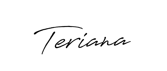 Teriana stylish signature style. Best Handwritten Sign (Antro_Vectra_Bolder) for my name. Handwritten Signature Collection Ideas for my name Teriana. Teriana signature style 7 images and pictures png