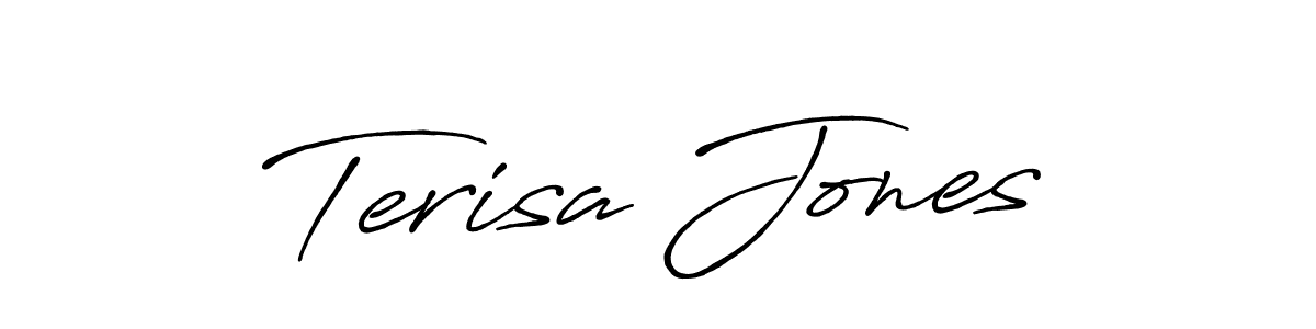 How to make Terisa Jones name signature. Use Antro_Vectra_Bolder style for creating short signs online. This is the latest handwritten sign. Terisa Jones signature style 7 images and pictures png