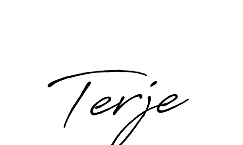 Also You can easily find your signature by using the search form. We will create Terje name handwritten signature images for you free of cost using Antro_Vectra_Bolder sign style. Terje signature style 7 images and pictures png