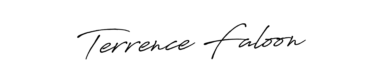 Make a beautiful signature design for name Terrence Faloon. With this signature (Antro_Vectra_Bolder) style, you can create a handwritten signature for free. Terrence Faloon signature style 7 images and pictures png