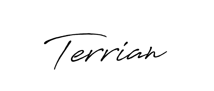 How to make Terrian signature? Antro_Vectra_Bolder is a professional autograph style. Create handwritten signature for Terrian name. Terrian signature style 7 images and pictures png