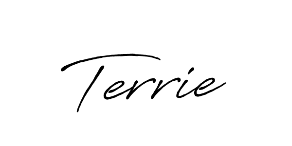 The best way (Antro_Vectra_Bolder) to make a short signature is to pick only two or three words in your name. The name Terrie include a total of six letters. For converting this name. Terrie signature style 7 images and pictures png