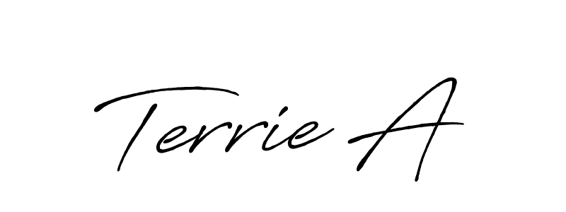 Create a beautiful signature design for name Terrie A. With this signature (Antro_Vectra_Bolder) fonts, you can make a handwritten signature for free. Terrie A signature style 7 images and pictures png