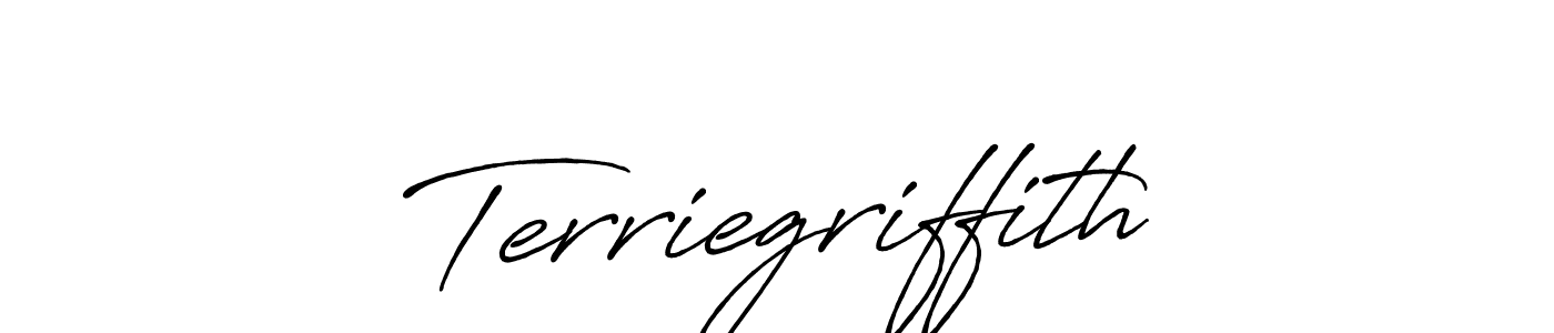 Make a beautiful signature design for name Terriegriffith. With this signature (Antro_Vectra_Bolder) style, you can create a handwritten signature for free. Terriegriffith signature style 7 images and pictures png