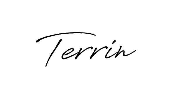 How to make Terrin name signature. Use Antro_Vectra_Bolder style for creating short signs online. This is the latest handwritten sign. Terrin signature style 7 images and pictures png