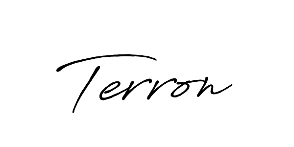 How to make Terron name signature. Use Antro_Vectra_Bolder style for creating short signs online. This is the latest handwritten sign. Terron signature style 7 images and pictures png