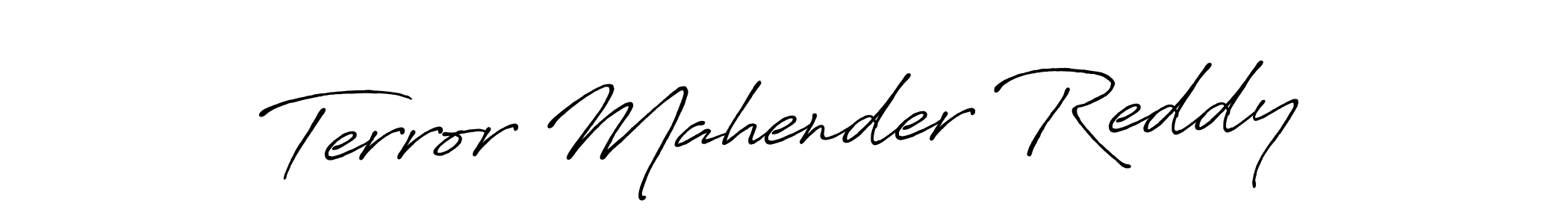 Make a beautiful signature design for name Terror Mahender Reddy. With this signature (Antro_Vectra_Bolder) style, you can create a handwritten signature for free. Terror Mahender Reddy signature style 7 images and pictures png