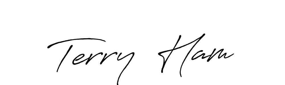 You should practise on your own different ways (Antro_Vectra_Bolder) to write your name (Terry  Ham) in signature. don't let someone else do it for you. Terry  Ham signature style 7 images and pictures png