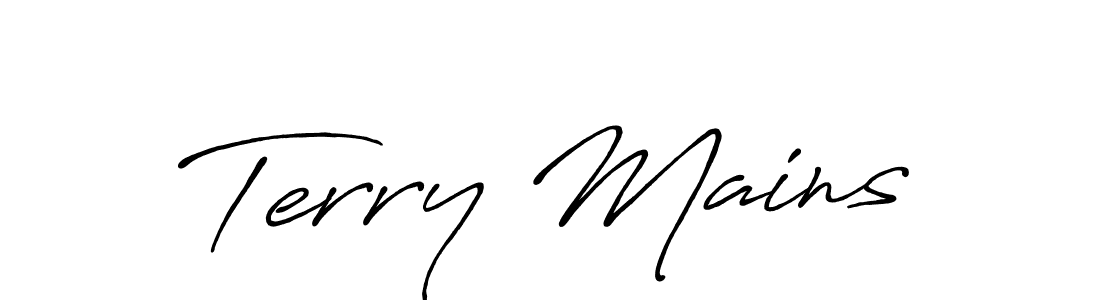 Make a beautiful signature design for name Terry Mains. With this signature (Antro_Vectra_Bolder) style, you can create a handwritten signature for free. Terry Mains signature style 7 images and pictures png