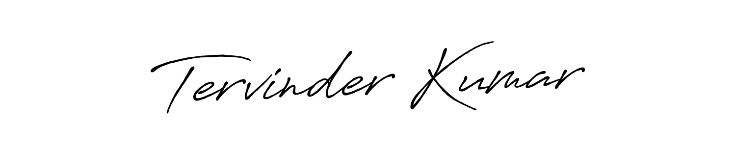 How to make Tervinder Kumar name signature. Use Antro_Vectra_Bolder style for creating short signs online. This is the latest handwritten sign. Tervinder Kumar signature style 7 images and pictures png