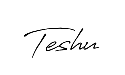 You should practise on your own different ways (Antro_Vectra_Bolder) to write your name (Teshu) in signature. don't let someone else do it for you. Teshu signature style 7 images and pictures png