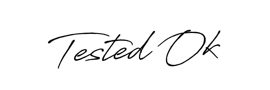 Similarly Antro_Vectra_Bolder is the best handwritten signature design. Signature creator online .You can use it as an online autograph creator for name Tested Ok. Tested Ok signature style 7 images and pictures png