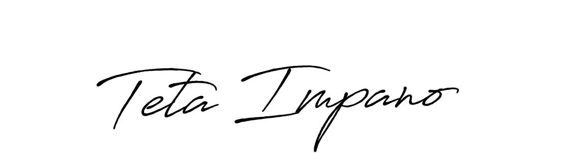 The best way (Antro_Vectra_Bolder) to make a short signature is to pick only two or three words in your name. The name Teta Impano include a total of six letters. For converting this name. Teta Impano signature style 7 images and pictures png