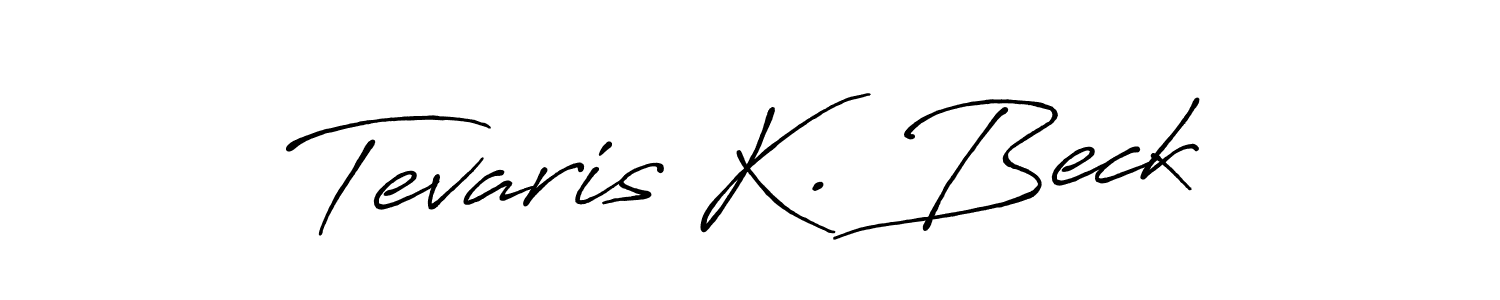 This is the best signature style for the Tevaris K. Beck name. Also you like these signature font (Antro_Vectra_Bolder). Mix name signature. Tevaris K. Beck signature style 7 images and pictures png