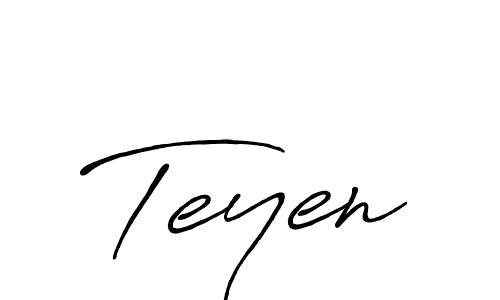 Teyen stylish signature style. Best Handwritten Sign (Antro_Vectra_Bolder) for my name. Handwritten Signature Collection Ideas for my name Teyen. Teyen signature style 7 images and pictures png