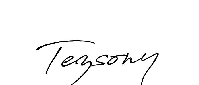 Use a signature maker to create a handwritten signature online. With this signature software, you can design (Antro_Vectra_Bolder) your own signature for name Tezsony. Tezsony signature style 7 images and pictures png