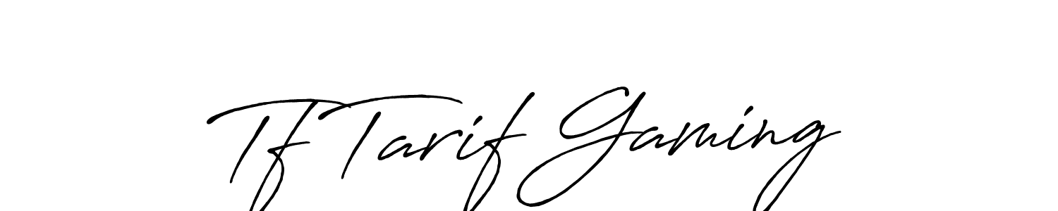 How to make Tf Tarif Gaming name signature. Use Antro_Vectra_Bolder style for creating short signs online. This is the latest handwritten sign. Tf Tarif Gaming signature style 7 images and pictures png