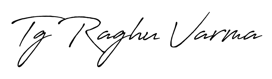 The best way (Antro_Vectra_Bolder) to make a short signature is to pick only two or three words in your name. For converting this name Tg Raghu Varma. Tg Raghu Varma signature style 7 images and pictures png