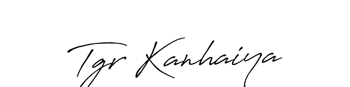 Use a signature maker to create a handwritten signature online. With this signature software, you can design (Antro_Vectra_Bolder) your own signature for name Tgr Kanhaiya. Tgr Kanhaiya signature style 7 images and pictures png